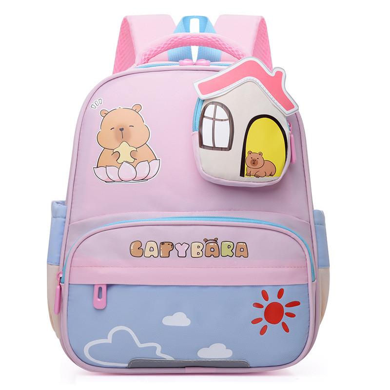 Cartoon Charming Versatile Backpack For Young Kids In Soft Pastel Color Variants