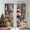 2pcs 2D flat printing Merry Christmas Popular Curtain Winter Wonderland Snowman Versatile 100% Polyester Without Electricity