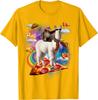 Bradipo che cavalca un lama nella Galassia della Pizza Taco Maglietta Grafica Divertente Casual Unisex Maglietta da Viaggio