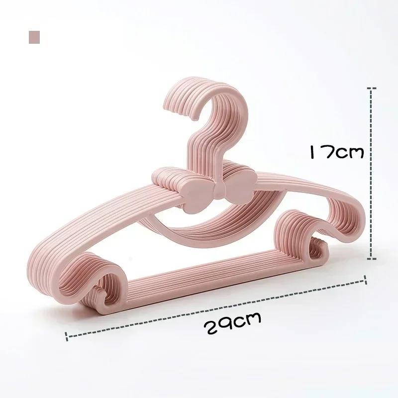 

10 Pcs Portable Clothes Hanger Kids Children Toddler Baby Coat Storage Plastic Hangers Hook Household Kid Clothing Organizer розовый