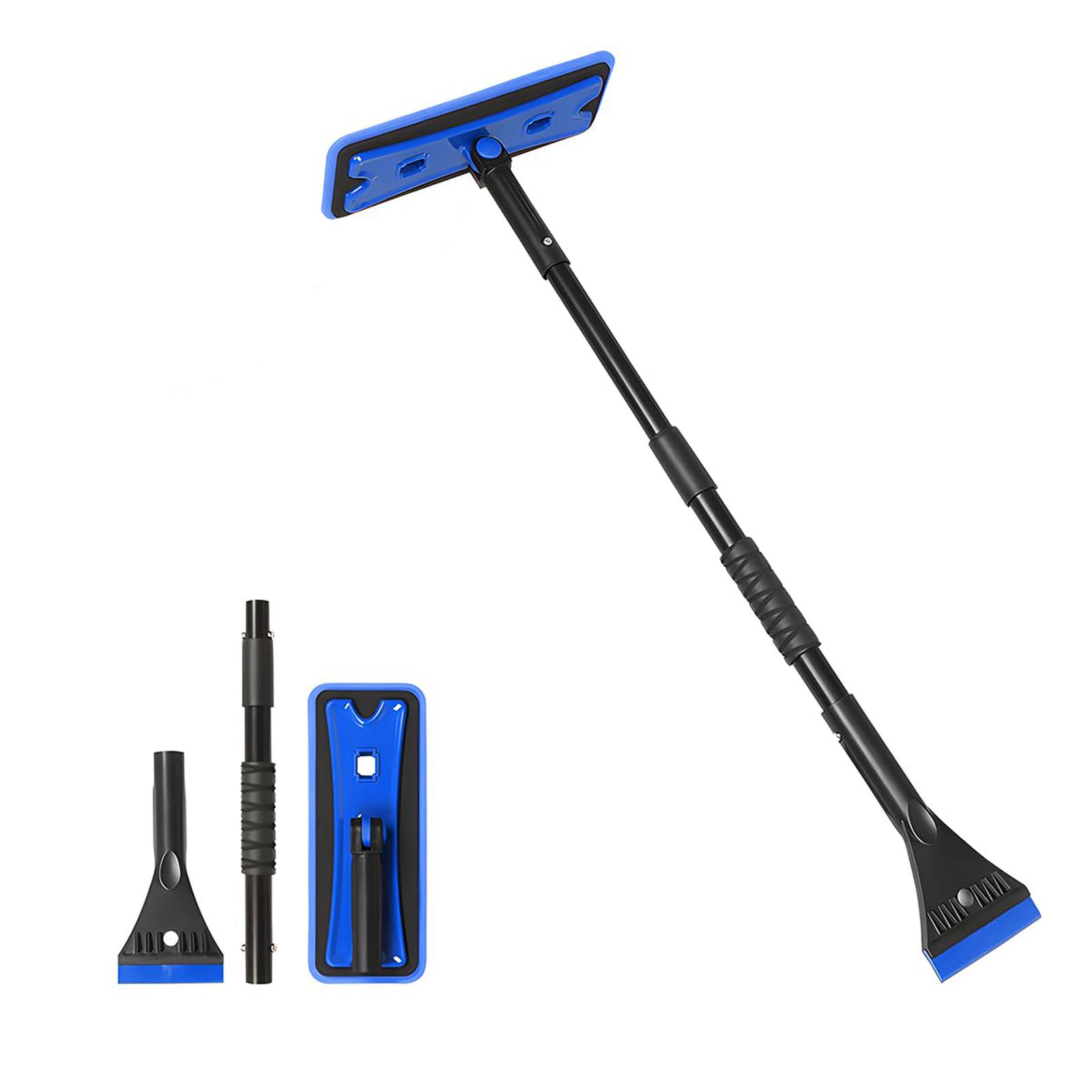 

Car Snow Brush, Detachable & Extendable Ice Scraper With Wide Ergonomic Grip, Lightweight Aluminum Snow Removal Tools Windshield & Paint Safe One Size синий