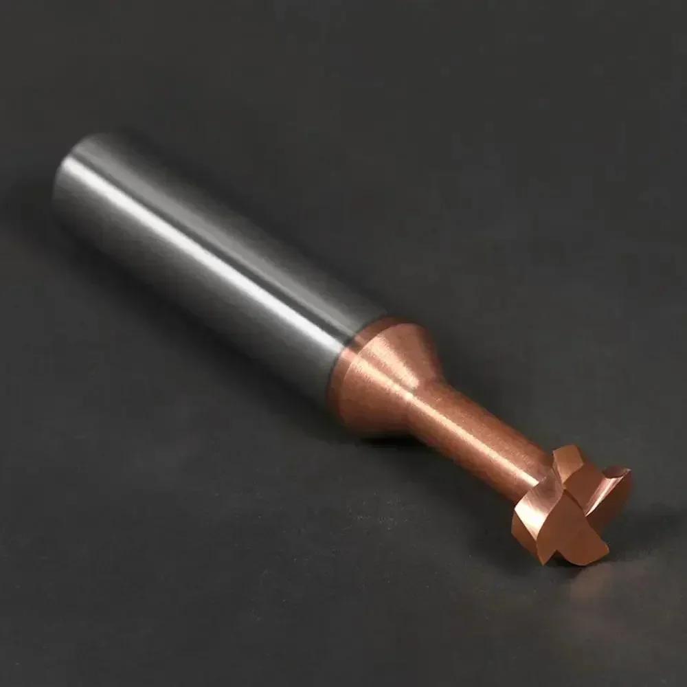 New Carbide T Slot Milling Cutter 4 Teeth Coating Groove Cutter Round Handle Slotting Router Bits