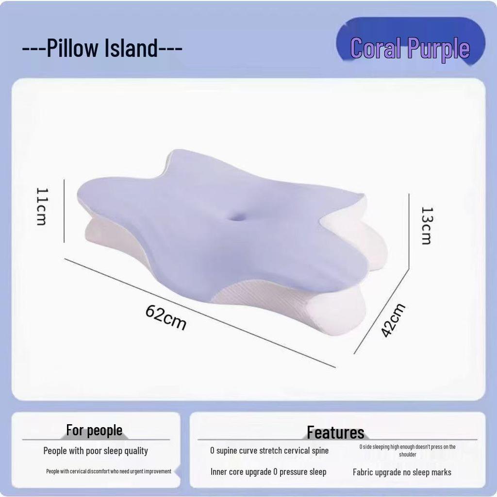 Poduszka z pianki memory w kształcie półksiężyca dla śpiących na boku – Wsparcie szyi, Powolne odbicie, Nieodkształcająca się