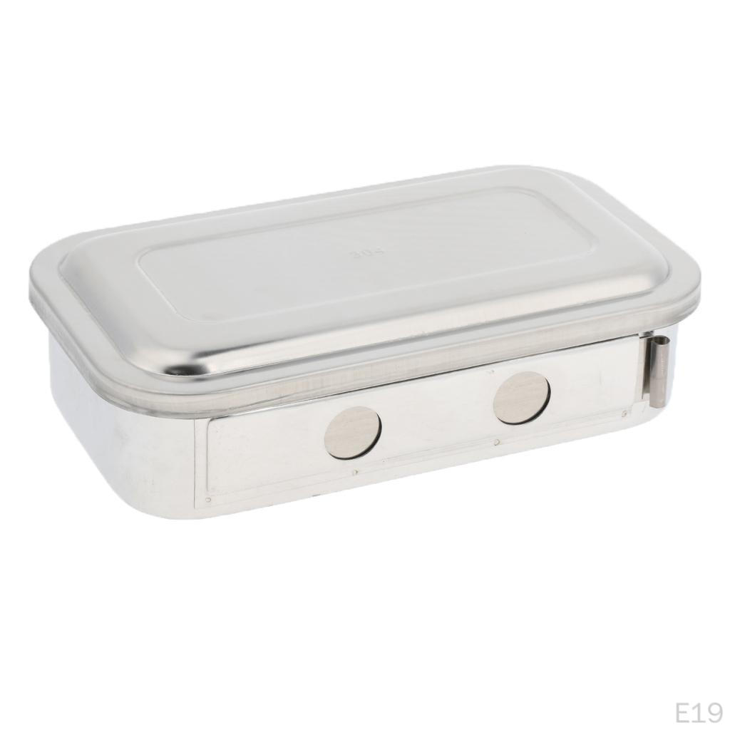 Instrument Box W/ Lid, Made of Durable Stainless Steel, Perfect for Use, , Manicure. Etc