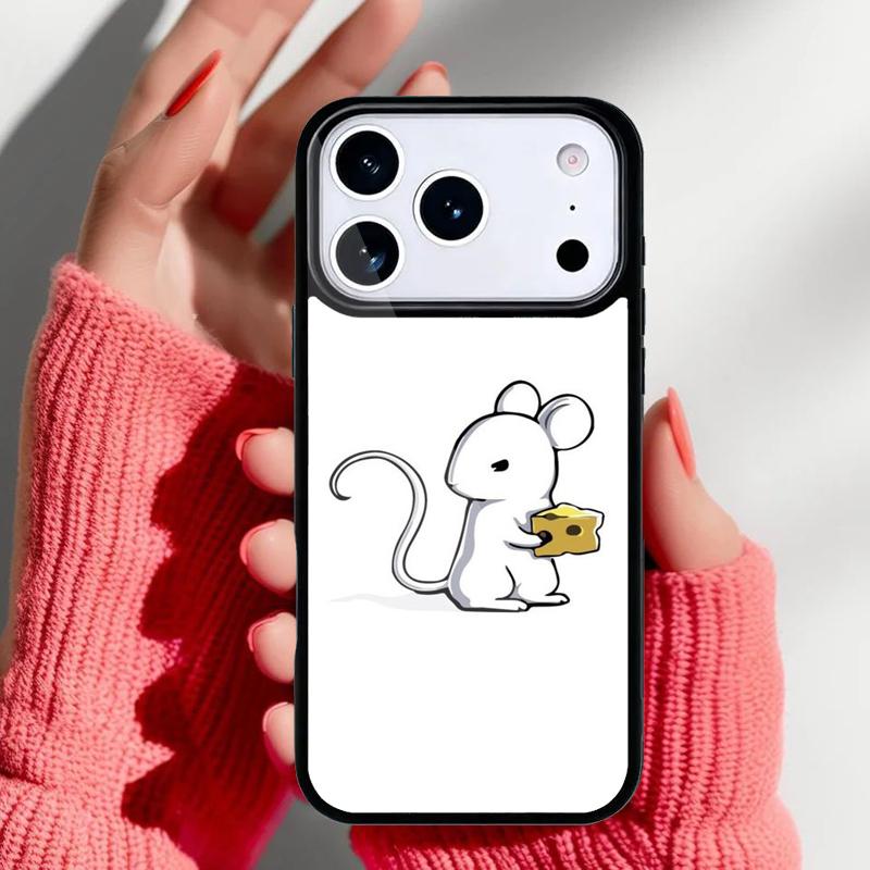 Cute Cartoon Animal Rat Phone Case for iPhone 17 16 15 14 13 Pro Max Back Cover for 12 11 Pro Coque