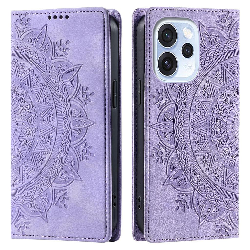 for OPPO Reno15 Pro 5G,Reno15 F 5G Mandala Embossed PU Leather Flip Wallet Case Magnetic Closure Cover