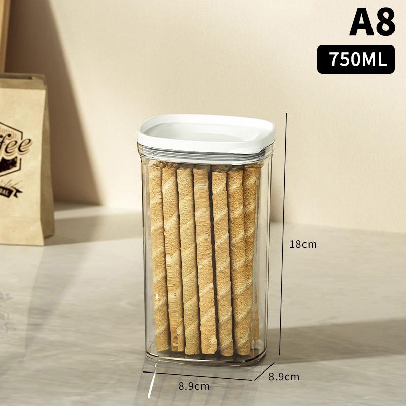 Vzduchotěsná plastová dóza na potraviny Průhledná na cereálie, bonbóny, sušené potraviny Nádoby do lednice Domácí kuchyně