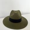 Dongdaemun ins wind blogger army green jazz top wool felt hat casual temperament wool top hat