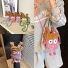 Cute Knit Ladies Crossbody Bag With Cartoon Design For Daily Use