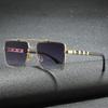 New Fashion Square Double Beam Sunglasses Men's Vintage Sun Glasses Modern Versatile Driving Glasses Gafas De Sol UV400 Male