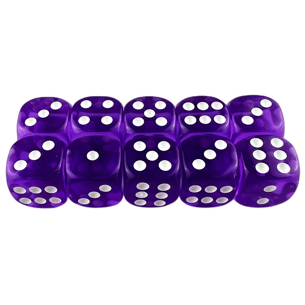 Candy Color Dice 10pcs 6 Sided Translucent Dice Acrylic Game Dice Set