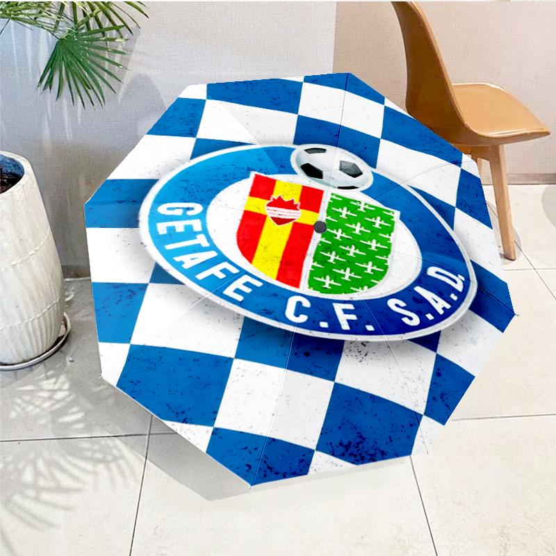 Getafe Football Crest Automatic Folding Umbrella - 8-Rib Travel Umbrella with Auto Open/Close & Portable, Gift for Christmas, Birthdays