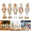 Stylish Nutcrackers Display Ornament Unique Wood Nutcrackers Desk Decoration with Gold and Silver Highlight for Party