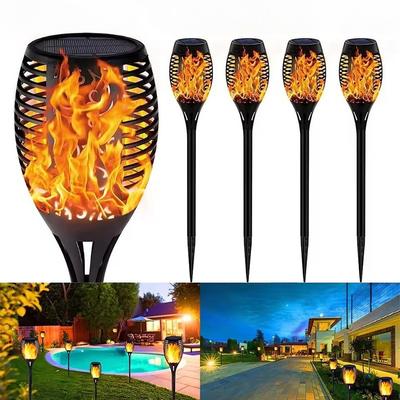 1 Stück Solar Flamme Erdspießleuchte, 12 LED Fackelleuchte, Outdoor Hof Gartendekoration Landschaftsleuchte, Wasserdichte Rasenleuchte