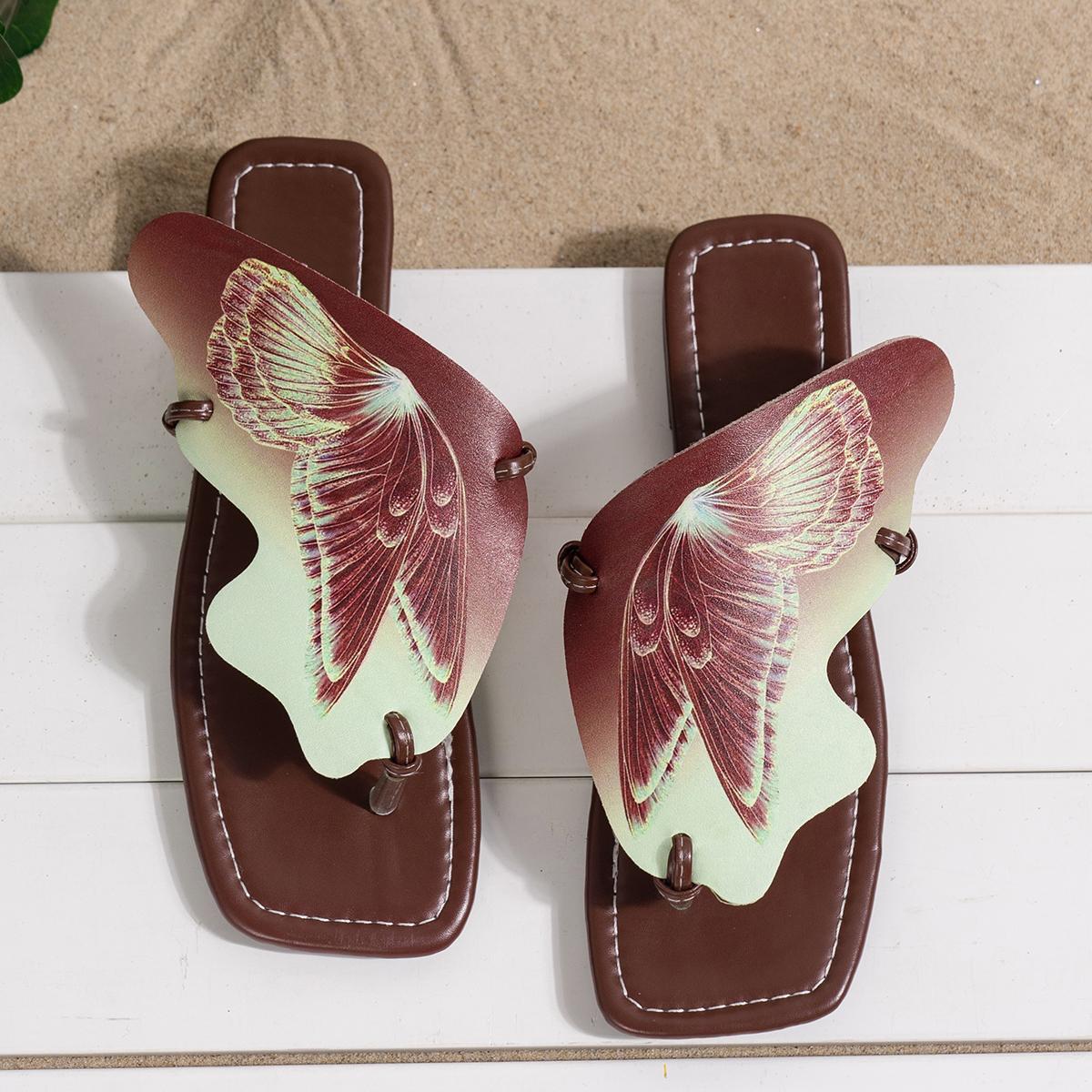 Женские красочные шлепанцы с бабочками — фото 9