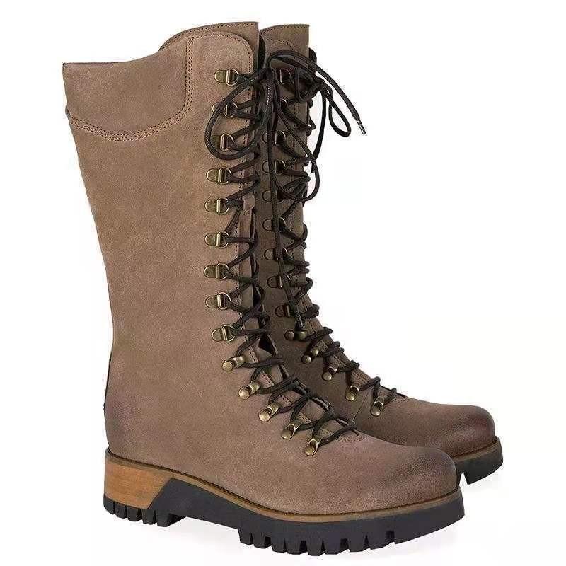 Fashion New Style Women's Boots Spring Fashion Women's Casual Shoes Mid-calf Boots Lace Up Comfortable Women's Sneakers Zapatos Mujer