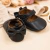 Baby Girl Bowknot Princess Shoes: PU Leather, Soft Sole, Non-Slip - Ideal for 0-1 Year Olds