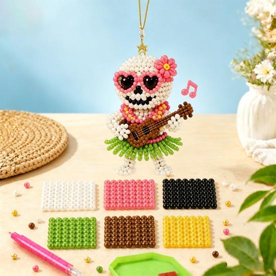 Yousheng 3D Beaded Animal Kit,Cute Tiny Highland Cow Beading Kit with Colorful Embroidery Beads And Instructions,Handmade Bead Art Craft for Beginners