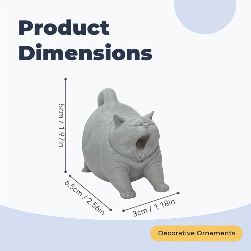 Yawning Cat 3D Figurine - Cute & Trendy Ornament