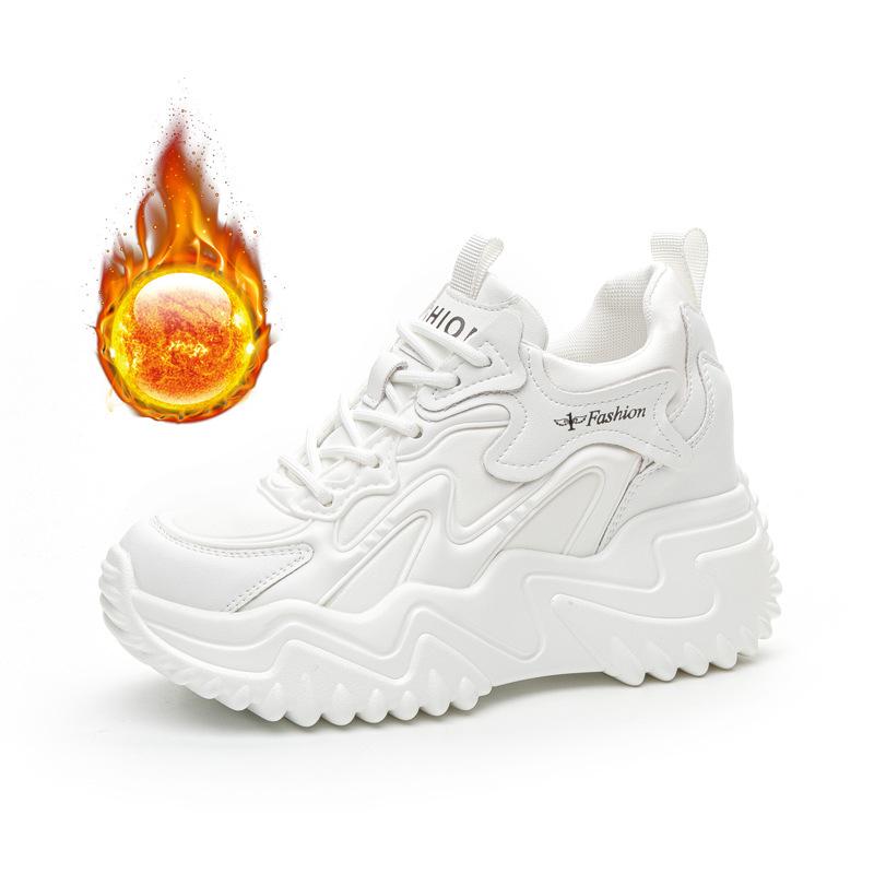 Spring women's shoes new small inner height increase casual little white shoes wedge heel muffin platform mesh shoes