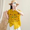 DIMANAF 2026 Summer New Plus Size Women Blouse Shirt Casual Lady Tops Tees Loose Embroidery Floral Cotton