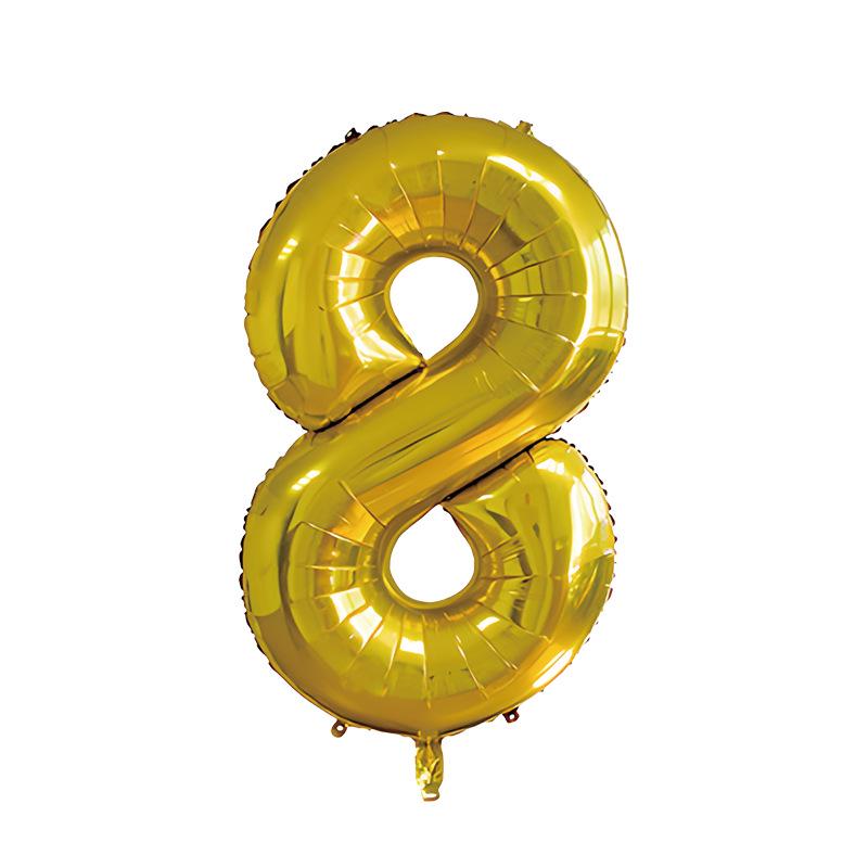32-Inch Body Shaping Numeric Balloons - Gold & Silver, Floating Birthday & Celebration Decor