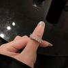 Korean Minimalist Sparkling Zircon Open Ring - Luxurious High-End Style for Influential Women
