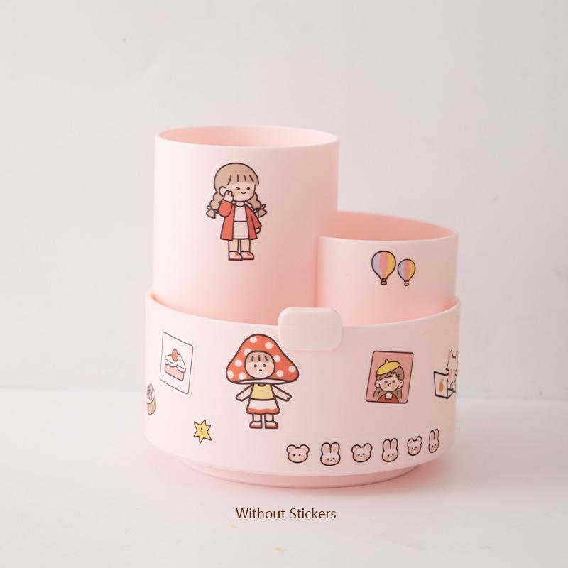 Multifunktionaler Schreibtisch-Stifthalter mit 3 Fächern und Drehfunktion