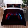 Gaming Gamer Duvet Cover Set Gamepad Bedding Set,Video Game Comforter Cover Neon Gamepad Geometry Brick Wall Design Quilt Cover