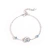 Tancise 925 Sterling Silver Zircon Bracelet Jewelry Geometric Bead Chain Link Bracelets Fashion Fine Wedding Gift for Girlfriend Women
