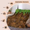 Coperta in Flanella con Blocco d'Erba Pixel Game Nostalgia | Elementi Pixel per Spazi Gaming, Creazione di Atmosfera Festiva