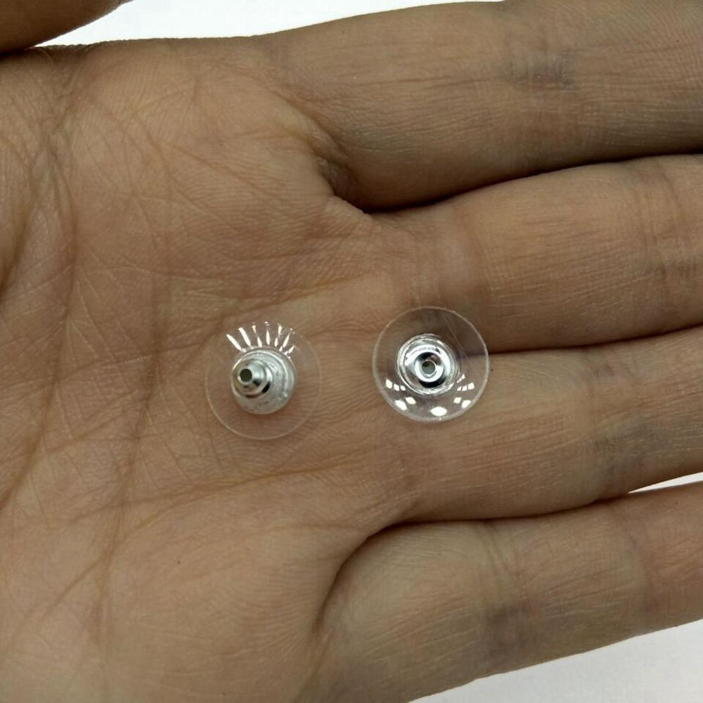 

200шт Серьги Назад Ювелирные Компоненты Аксессуары Серебристый Цвет Пластик 6X10мм