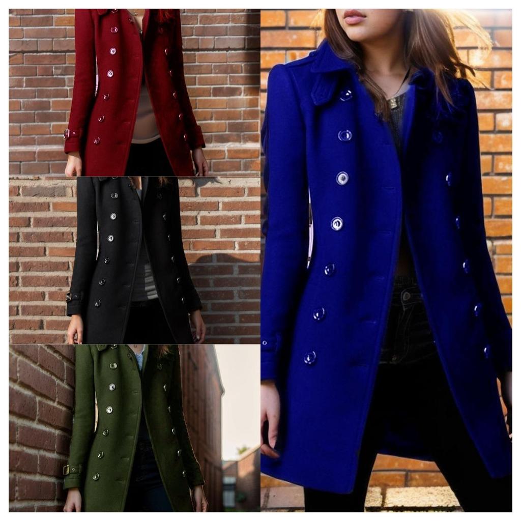 Autumn and Winter Woolen Coat Women's Double-breasted Casual Nizi Jacket Woolen Women's Clothing