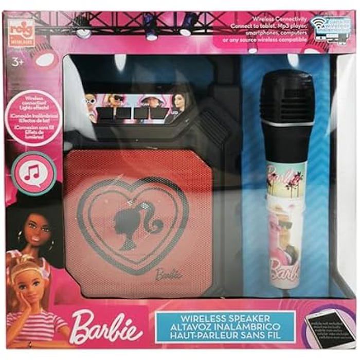 Haut-parleur Bluetooth - CLAUDIO REIG - Barbie - Rose - Avec Microphone - Pour Enfants à Partir de 3 Ans