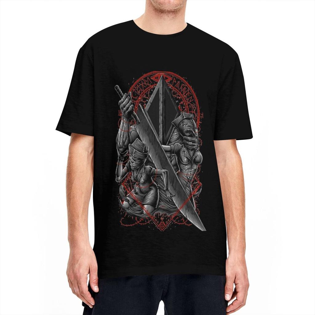 Silent Hill Horror Pyramid Head T Shirt Summer Game Street Style TShirts Cotton Hipster Tshirt For Mens Short Sleeve Tees