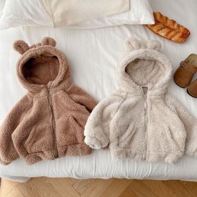 Kindermantel Winter Kapuze Verdicktes Oberteil Einfarbig Winterbekleidung