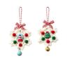 5Pcs Hand Knitted Christmas Snowflake Ornament Wool Yarn Snowflake Pendant Xmas Tree Window Bell Hanging Decor Diy Accesorios