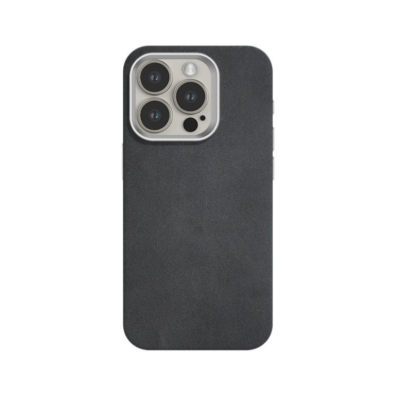 Full Coverage Fine Leather Texture Case MagSafe Magnetic Compatible with iPhone 14 Pro Max Apple 15 Phone Case 13 Solid Color