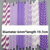 25 Pcs Straws Purple Disposable Eco-friendly Paper Birthday Party Drinks Biodegradable Wedding Decoration Event Party Supplies