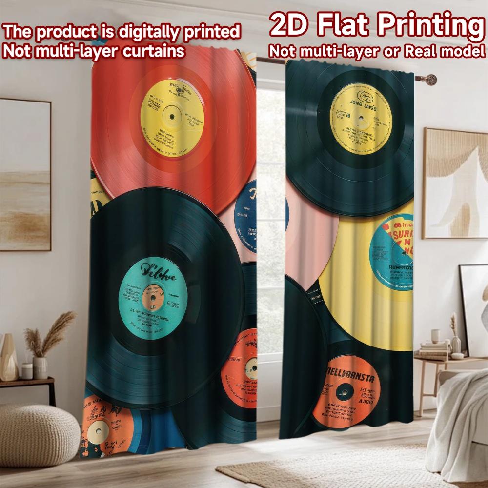 2D flat Photography Backdrop Popular Scene Backdrop Colorful Vinyl Records 100% Polyester Party Decorations for Suitable for