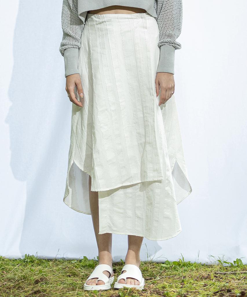 Object Museum Summer Jacquard Wrap Skirt Ouosk001-Wt