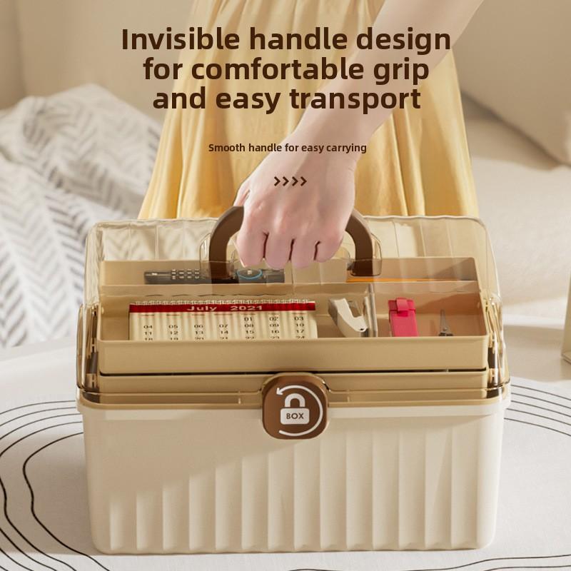 Portable Large Capacity Medicine Box Family Use Emergency First Aid Storage Organizer for Drugs And Medical Supplies