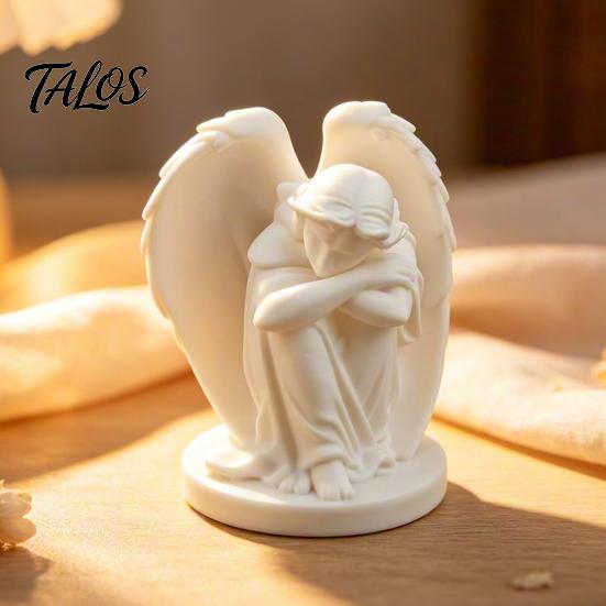 Sleeping Angel Ornament 3D Printed Ornament, Minimalist Figurine Desktop Miniature Decor, Aesthetic Sculpture for Home Office Shelves Decorations