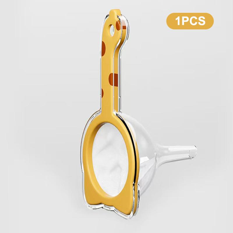 Innovative 2-in-1 Funnel Filter: Detachable Juice Strainer with Handle for Oil, Milk and Coffee Filtering Needs.