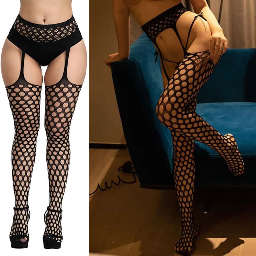 Ciorapi plasă dantelă ajurată XXXL Bottom Queen Mărimi mari ciorapi pantalon Lolita Fete Floral Alb Negru Jartieră cu suspensor Ciorap sexy Colanți pentru femei