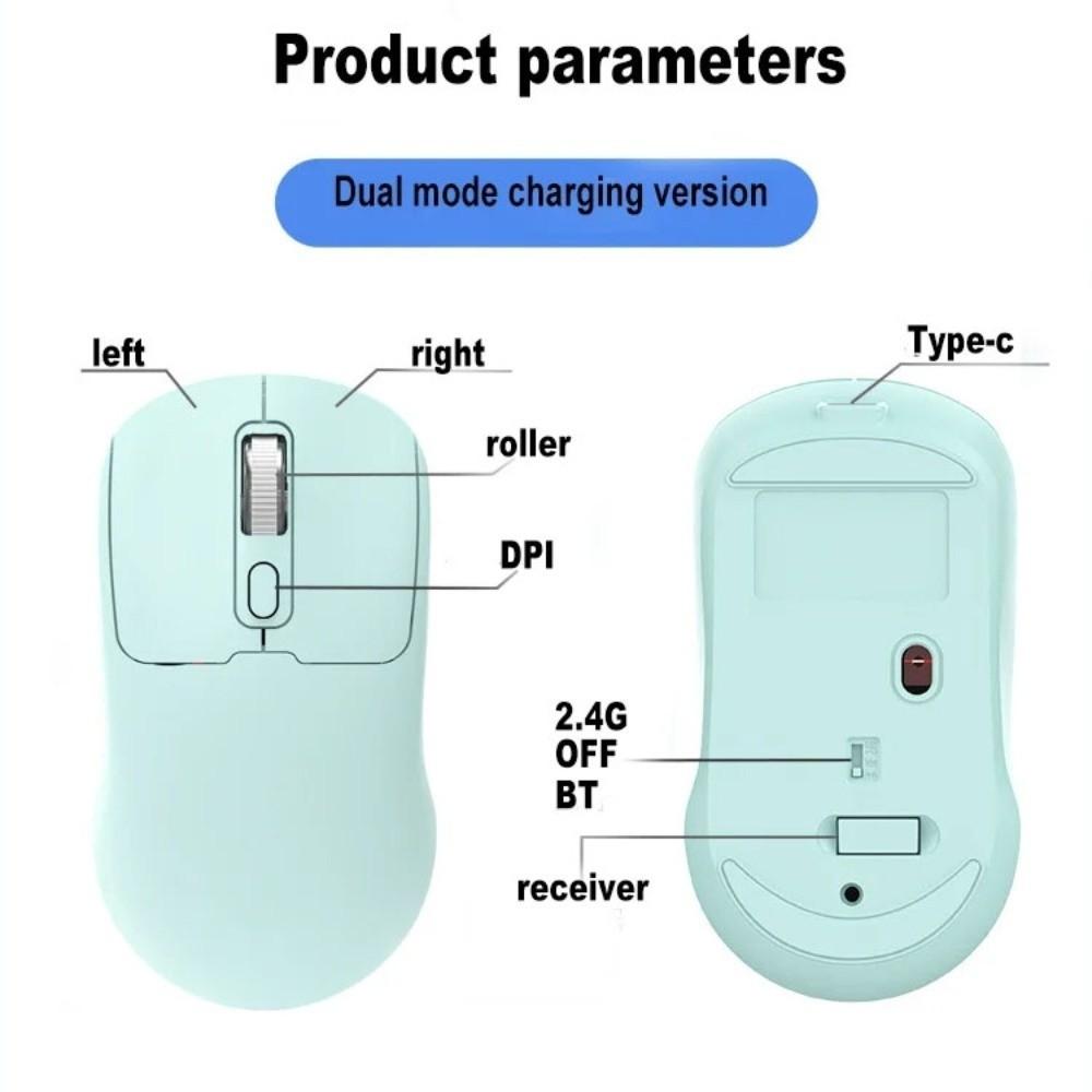 Portable Laptop Wireless Mouse Dual-Mode Ergonomic Mouse 2.4G Cordless Mouse PC