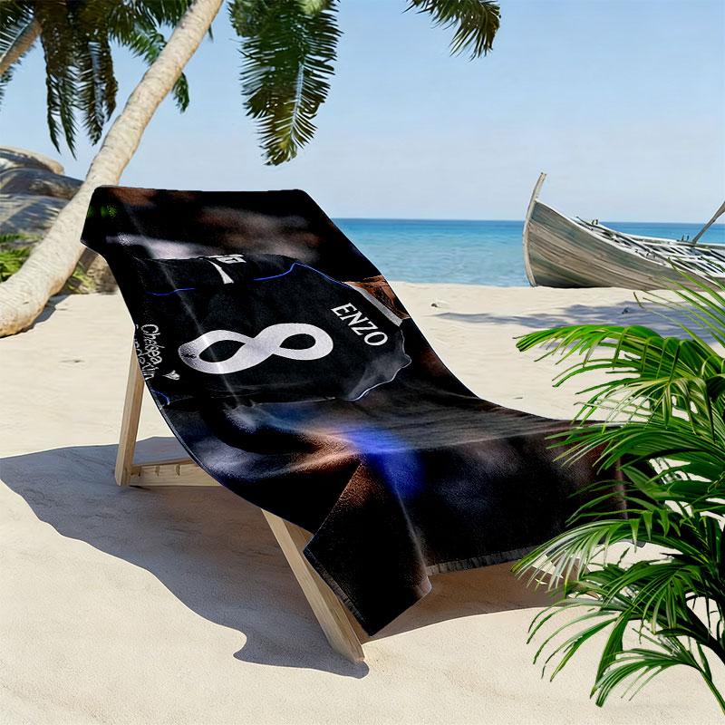 Enzo Fernandez Print Beach Towel, Large Soft Quick Dry Towel for Beach Camping Swimming