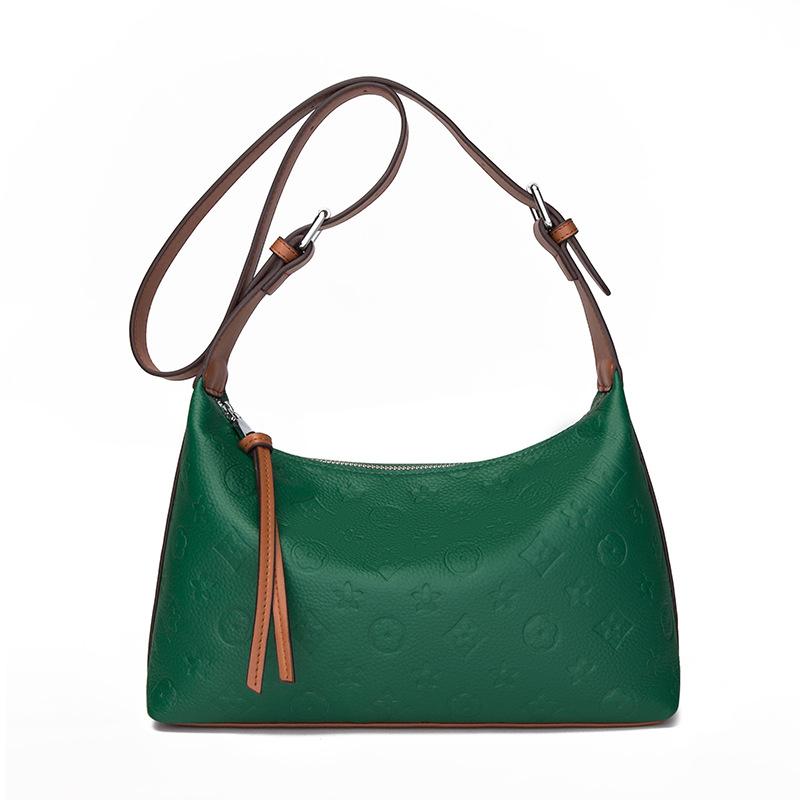 Leather women's bags, soft leather underarm bags, new trendy and fashionable large-capacity first-layer cowhide shoulder messenger bags