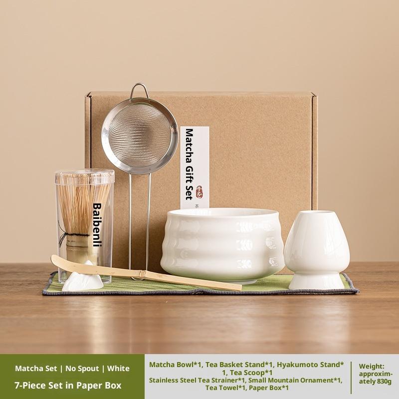 7pcs/set Matcha Spoon Matcha Bowl Set Tea-Making Tools Tea Set Accessories Ceramic Japanese Matcha Tea Set
