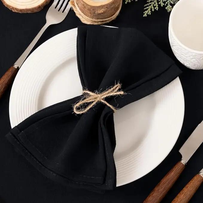 4PCS 30X45CM Cloth Napkins 100% Cotton Fabric Dinner Kitchen Towels Table Design Mat Weddings Baby Shower Christmas Decoration
